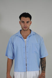 Camicia Simil Lino Sky