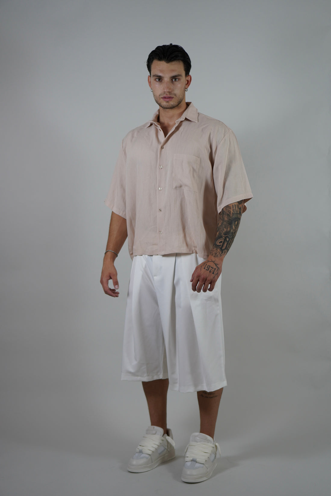 Camicia Simil Lino Nude