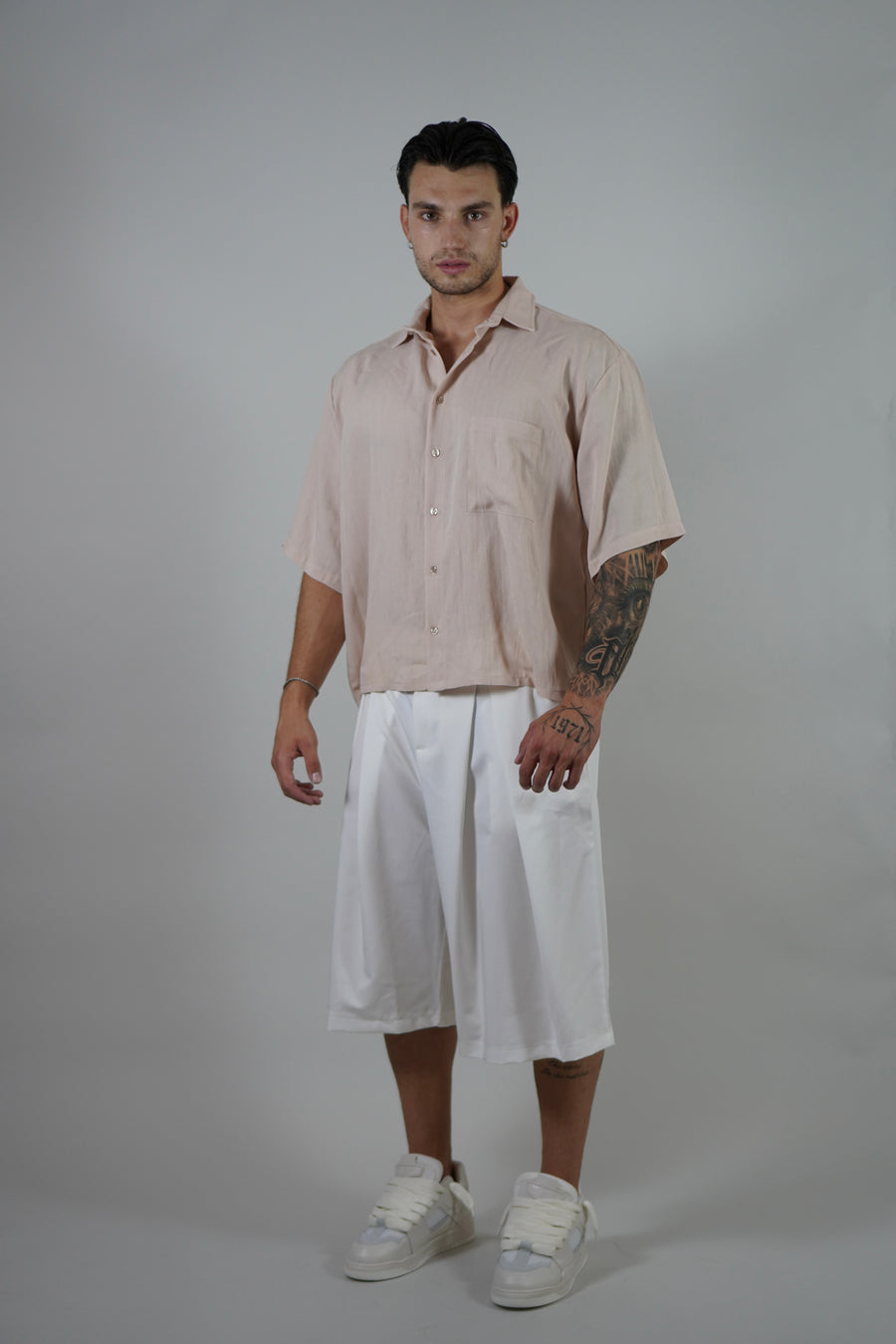 Camicia Simil Lino Nude