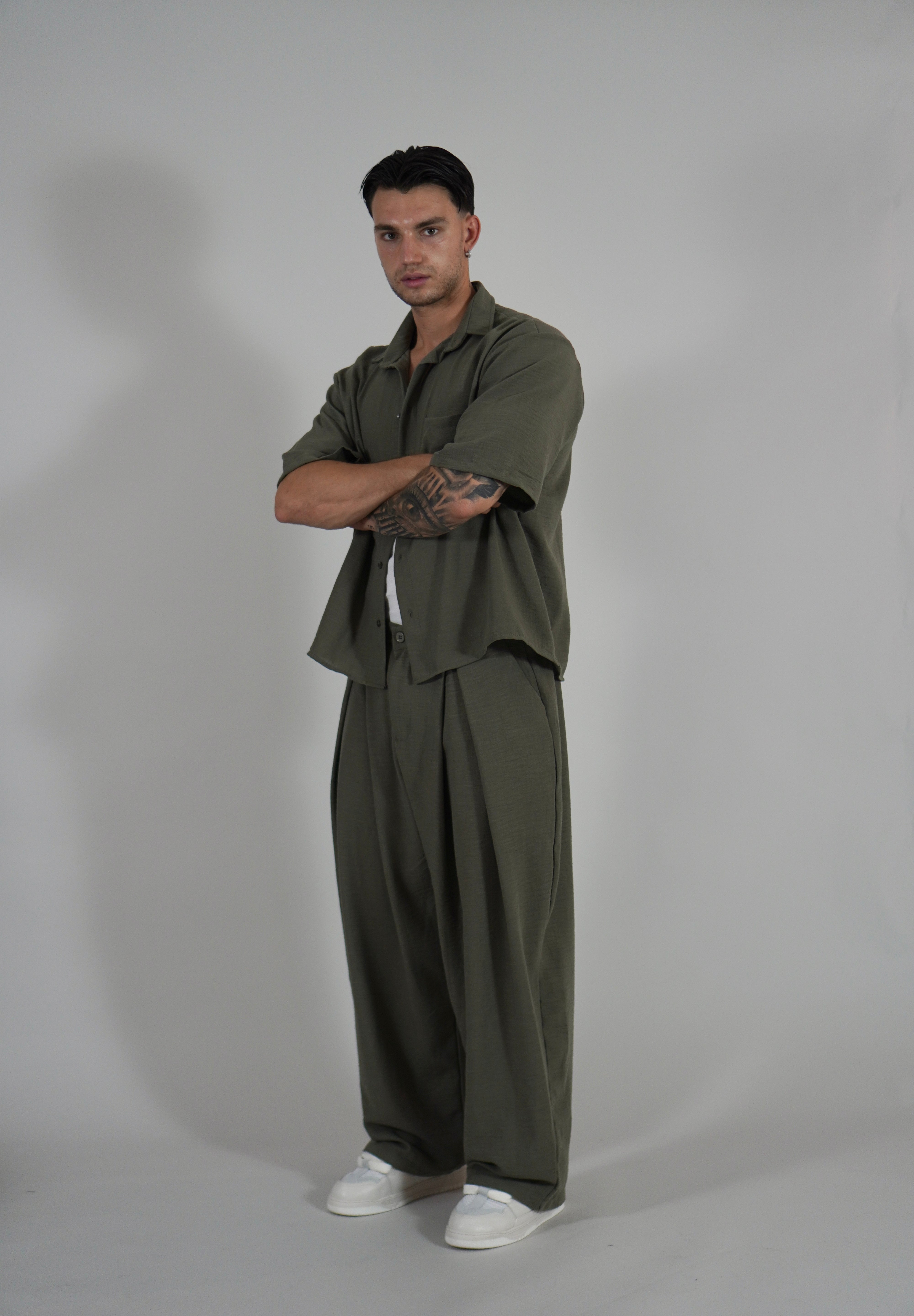 Pantalone Super Pencies Simil Lino Military
