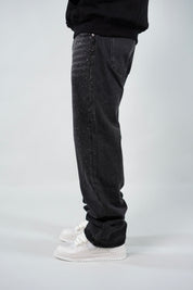 Jeans Baggy Rhinestone Blk
