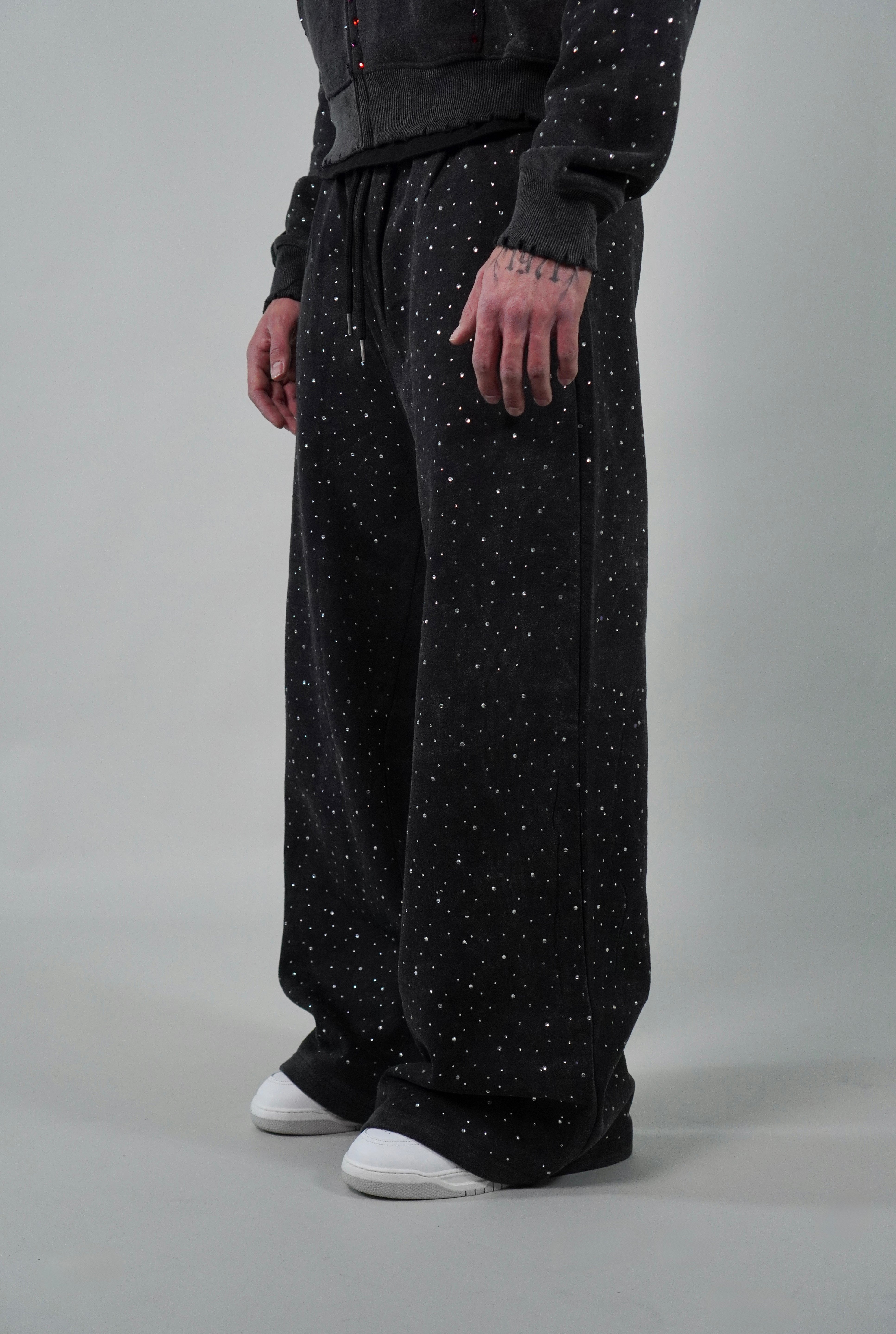 OVR Trousers Rhinestone Acid Black