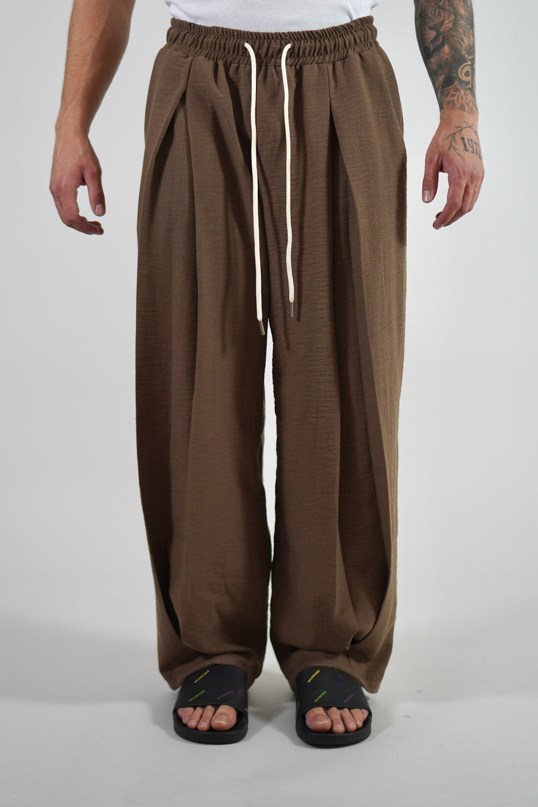 Pantalone Deep Pencies Simil Lino Moka