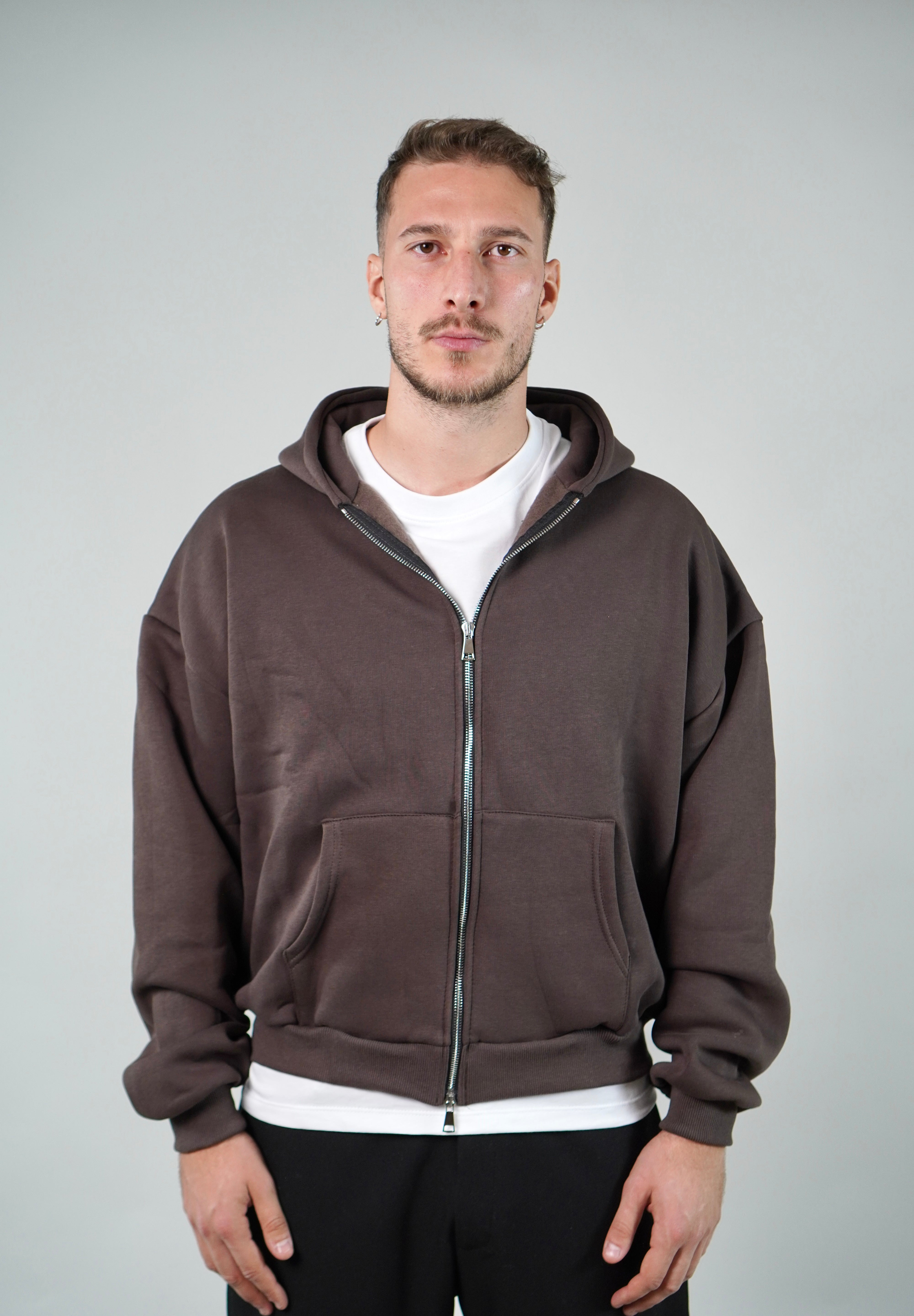 Hoodie Zip Moka