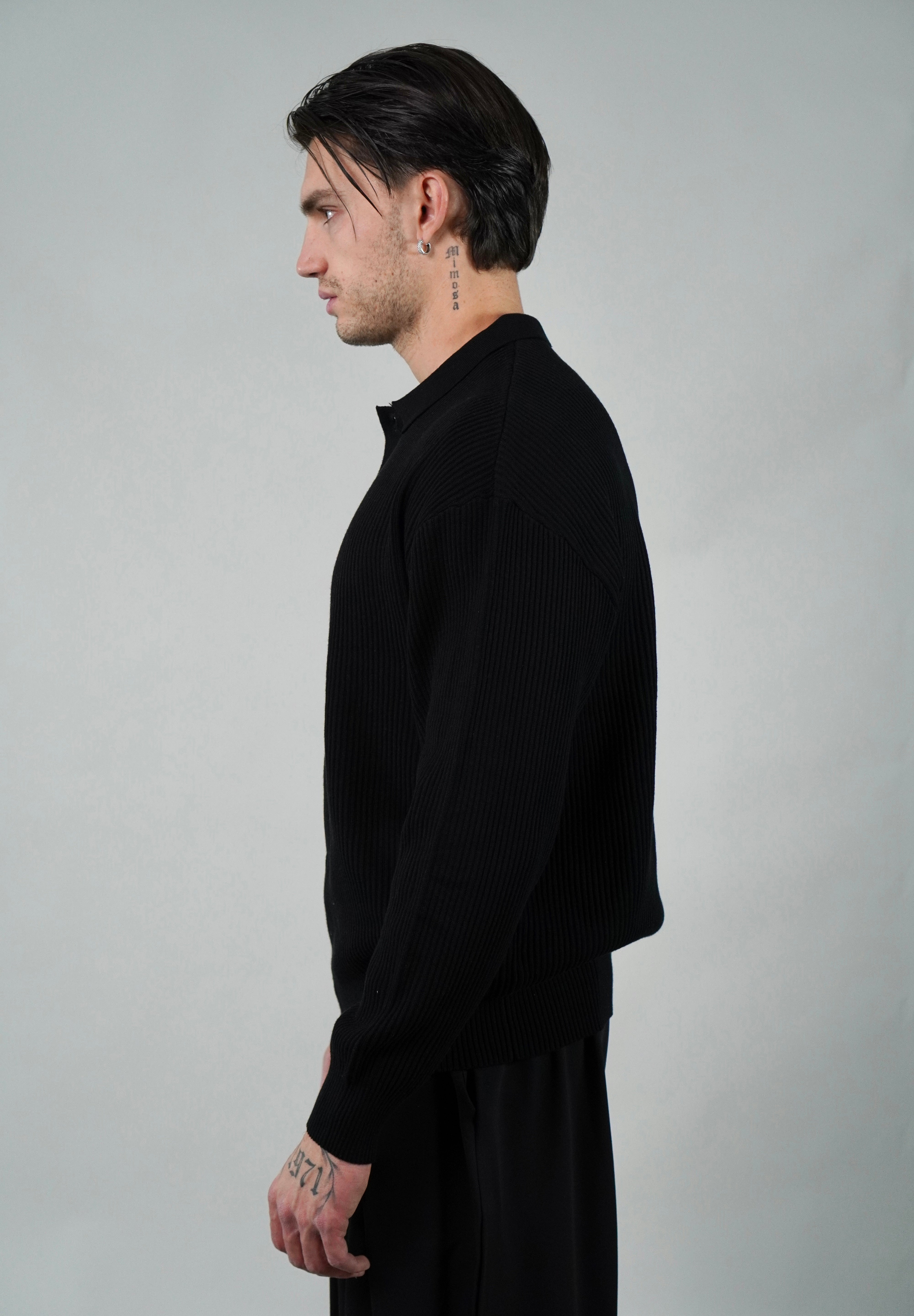 Polo a costine Black