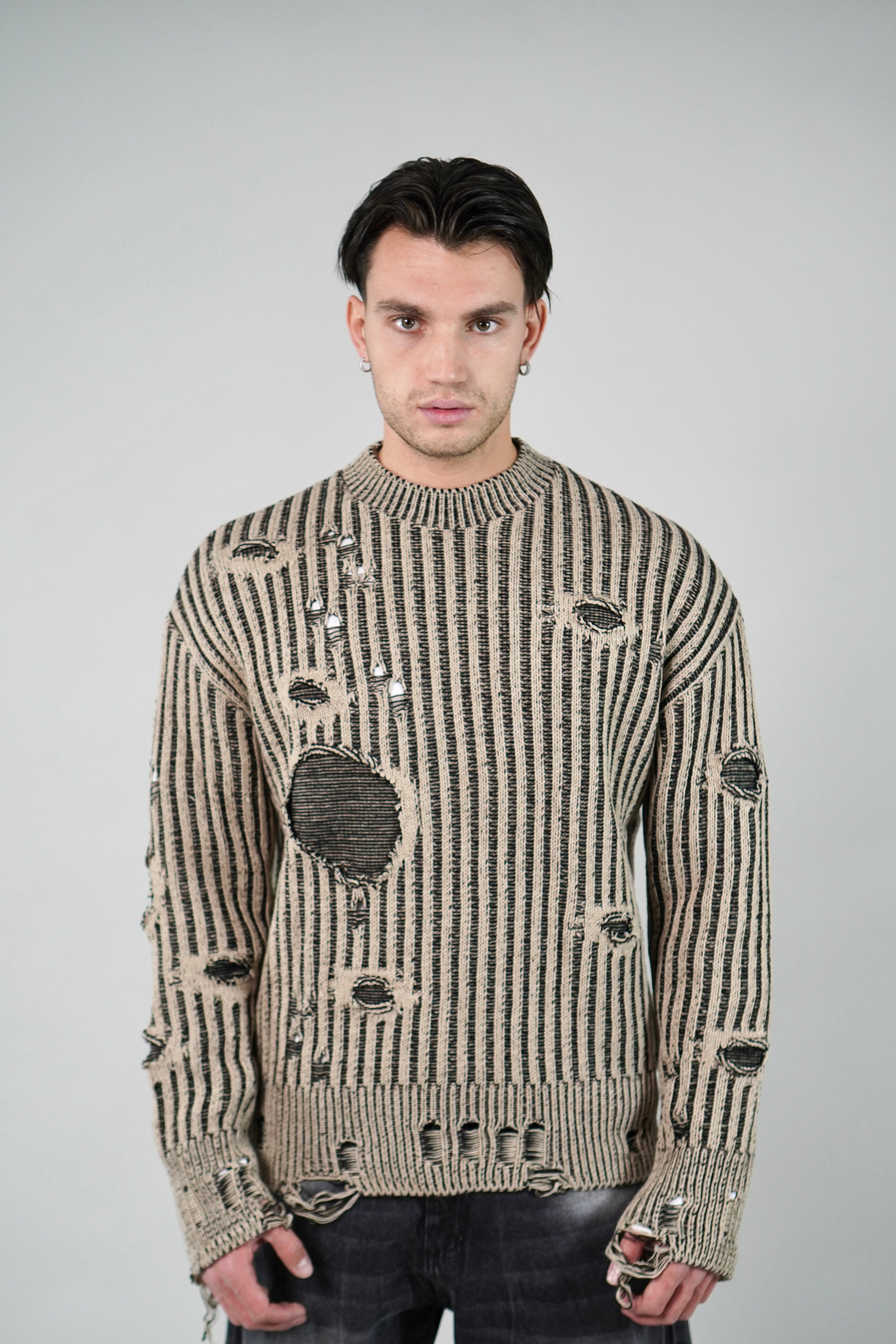 Maglione Sfrangiato Beige