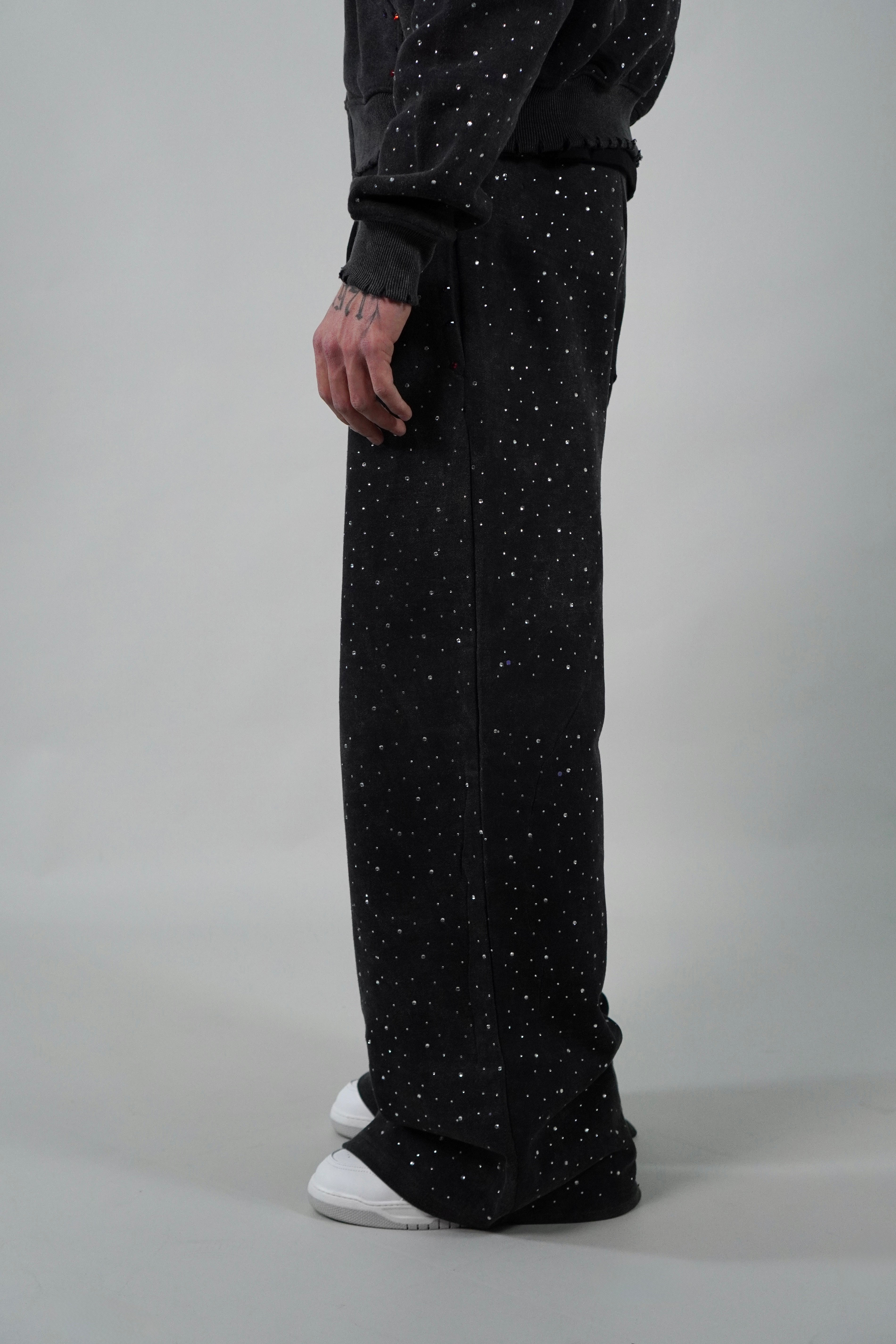 OVR Trousers Rhinestone Acid Black