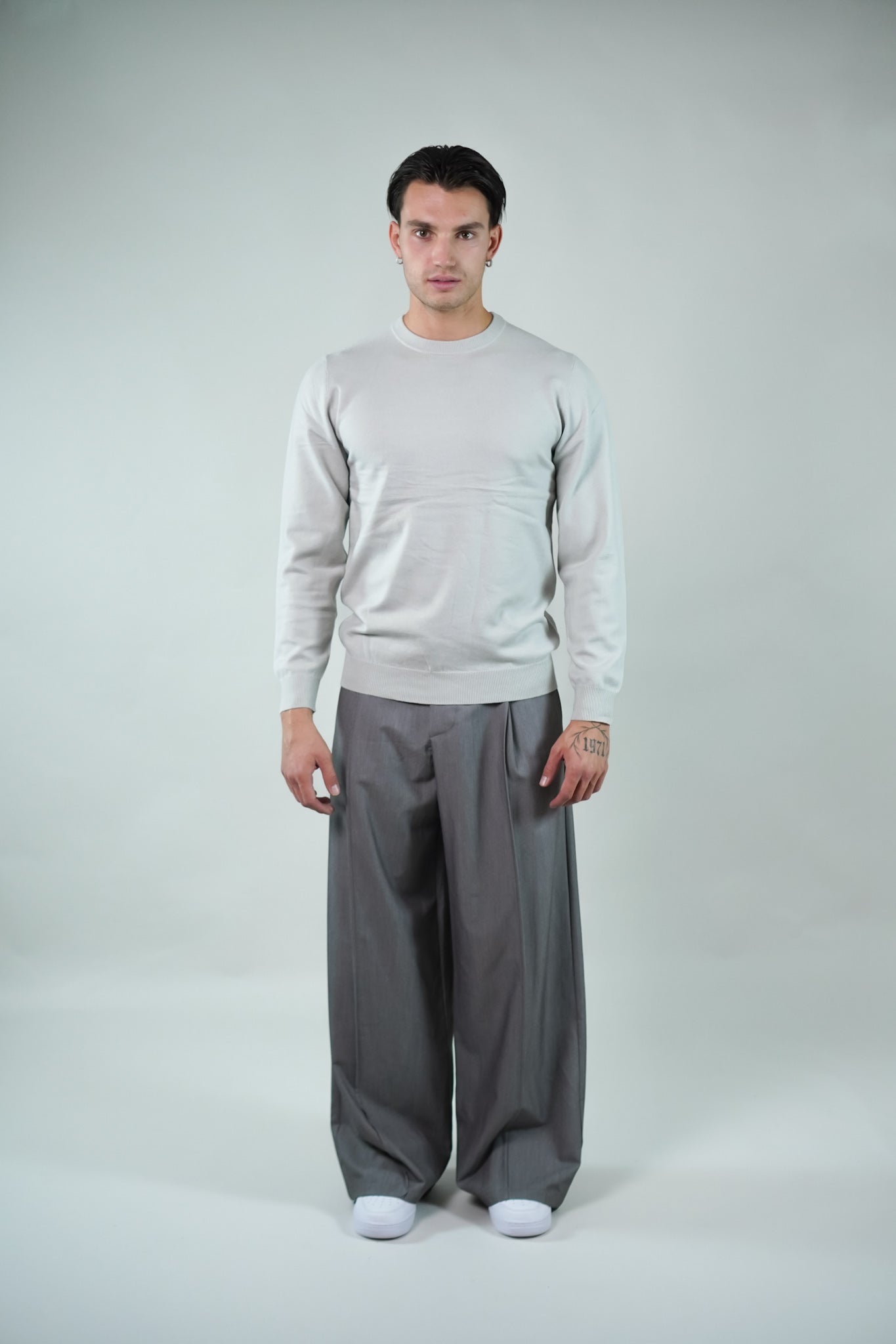T-Shirt Girocollo Manica Lunga Grey