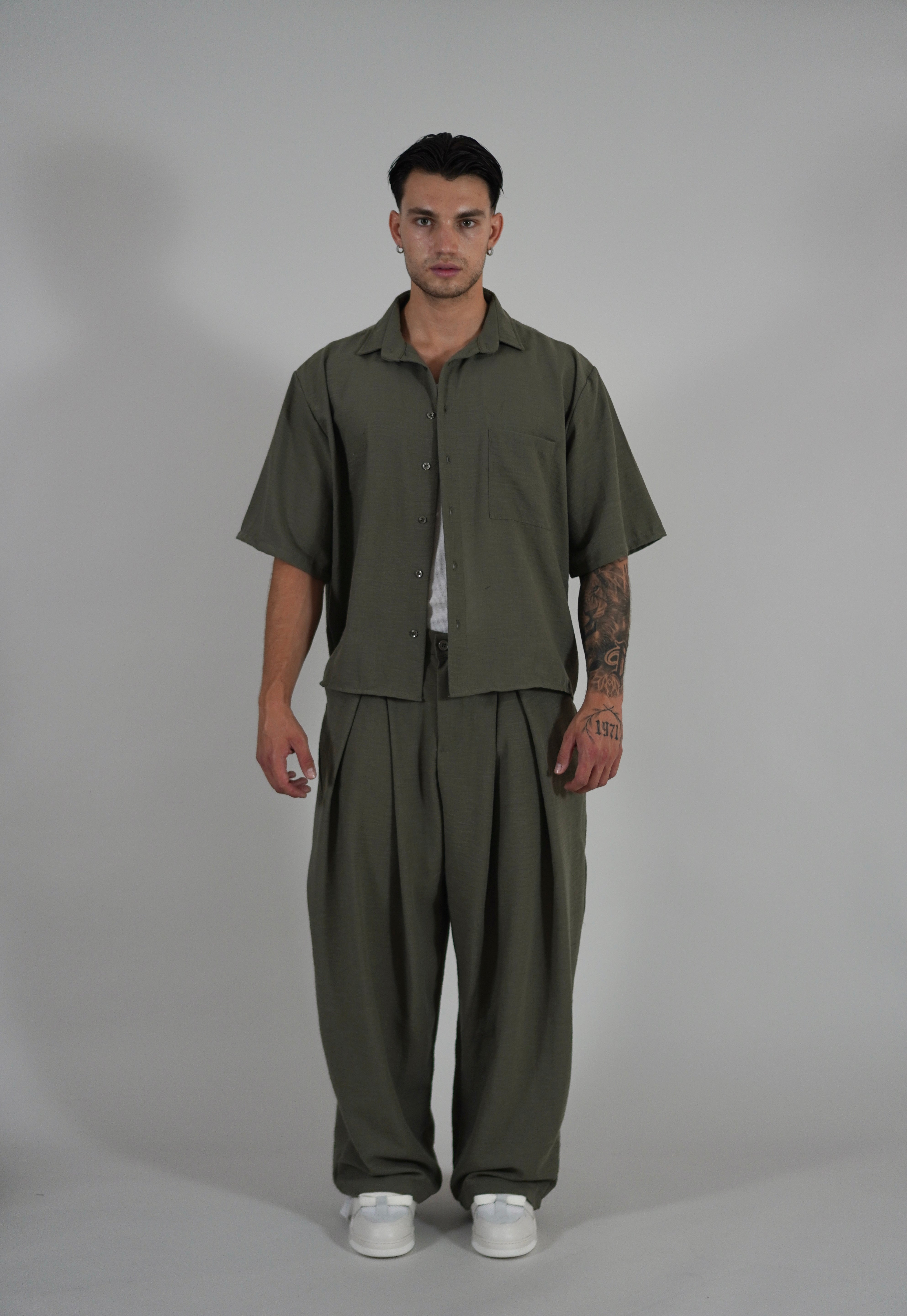 Pantalone Super Pencies Simil Lino Military