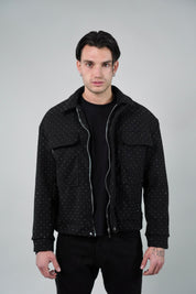 Giubbotto Crop Swarovsky Black