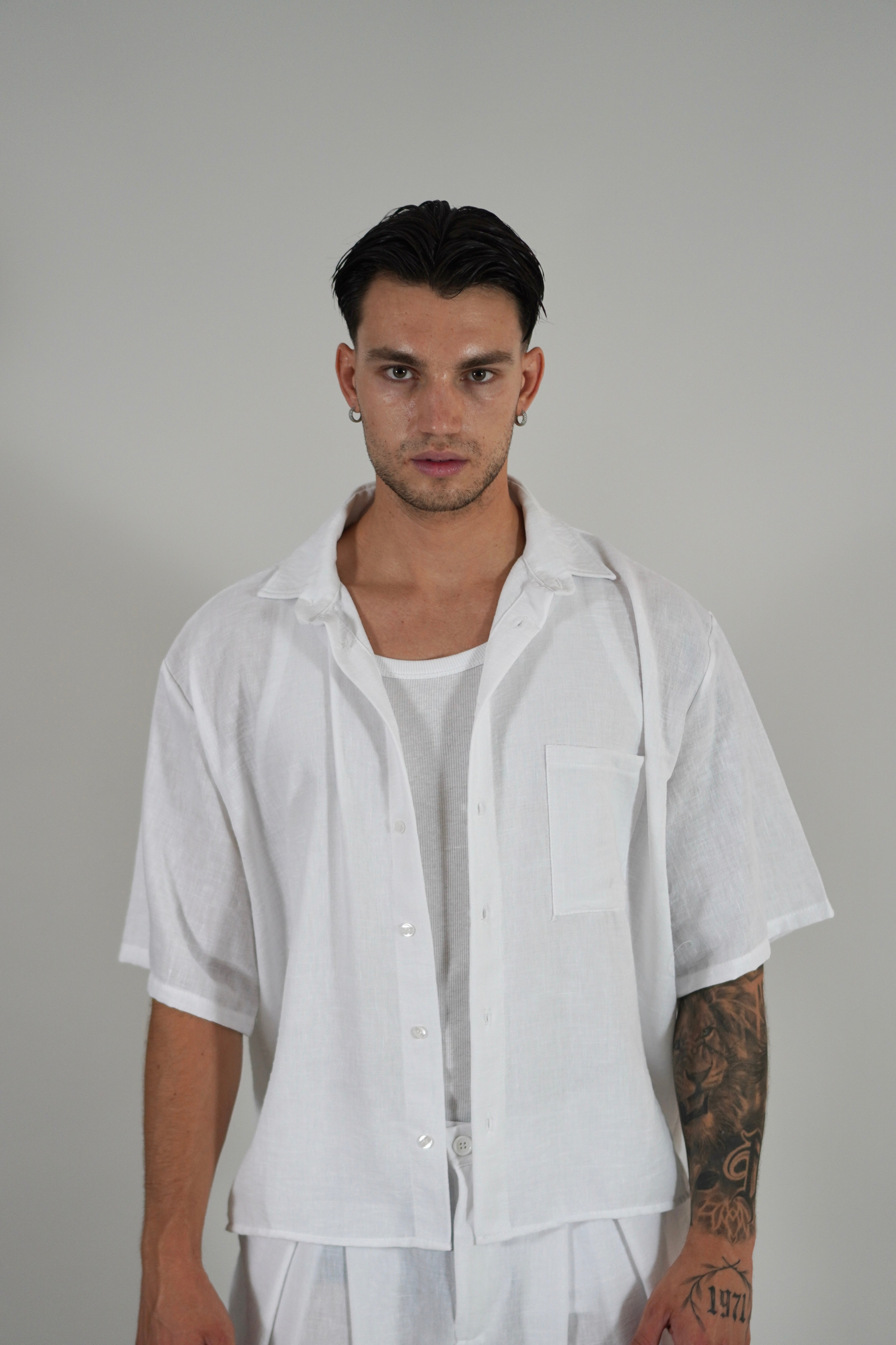 Camicia Simil Lino White