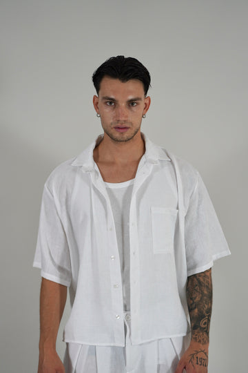 Camicia Simil Lino White