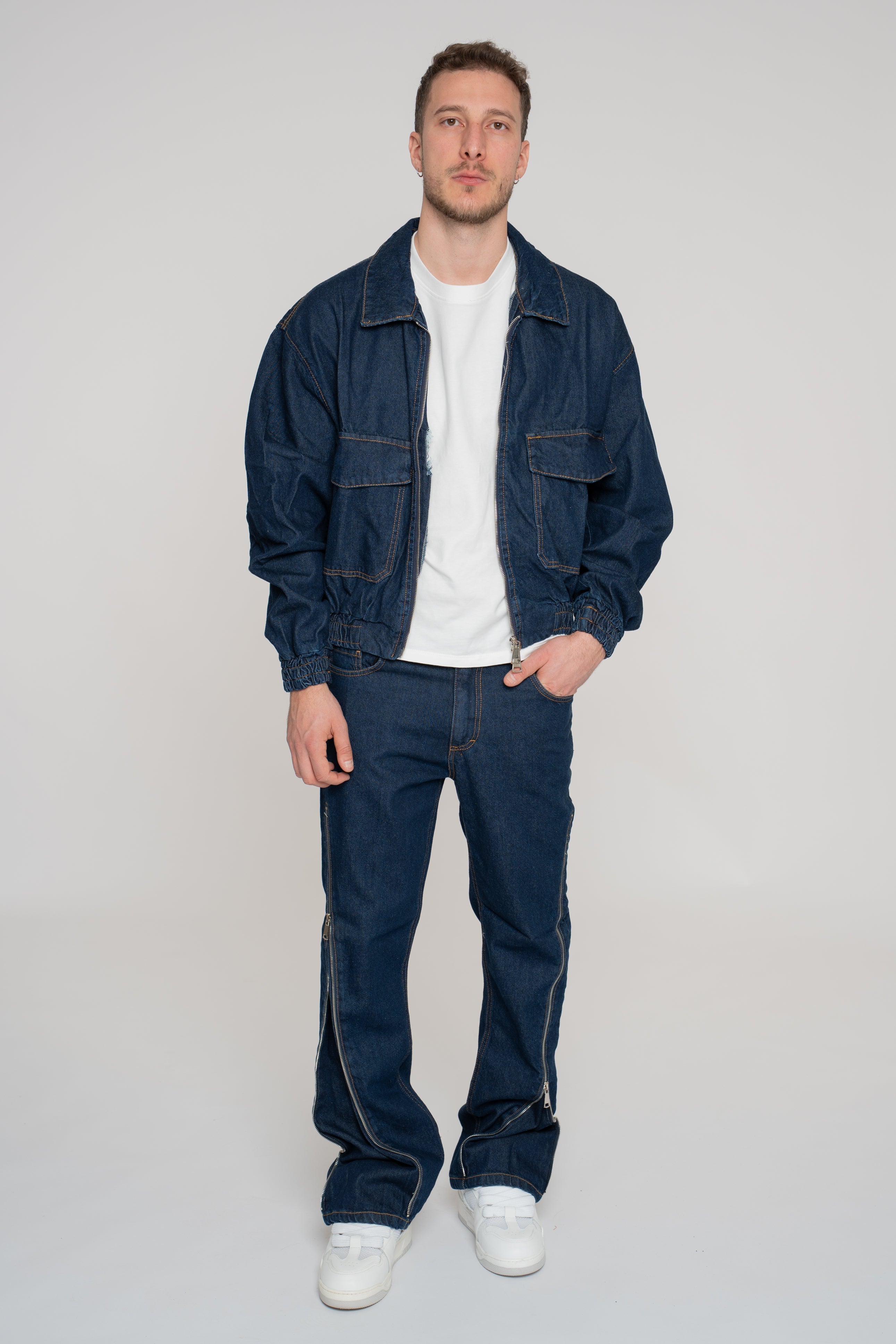 Giacca Raw Denim Zip