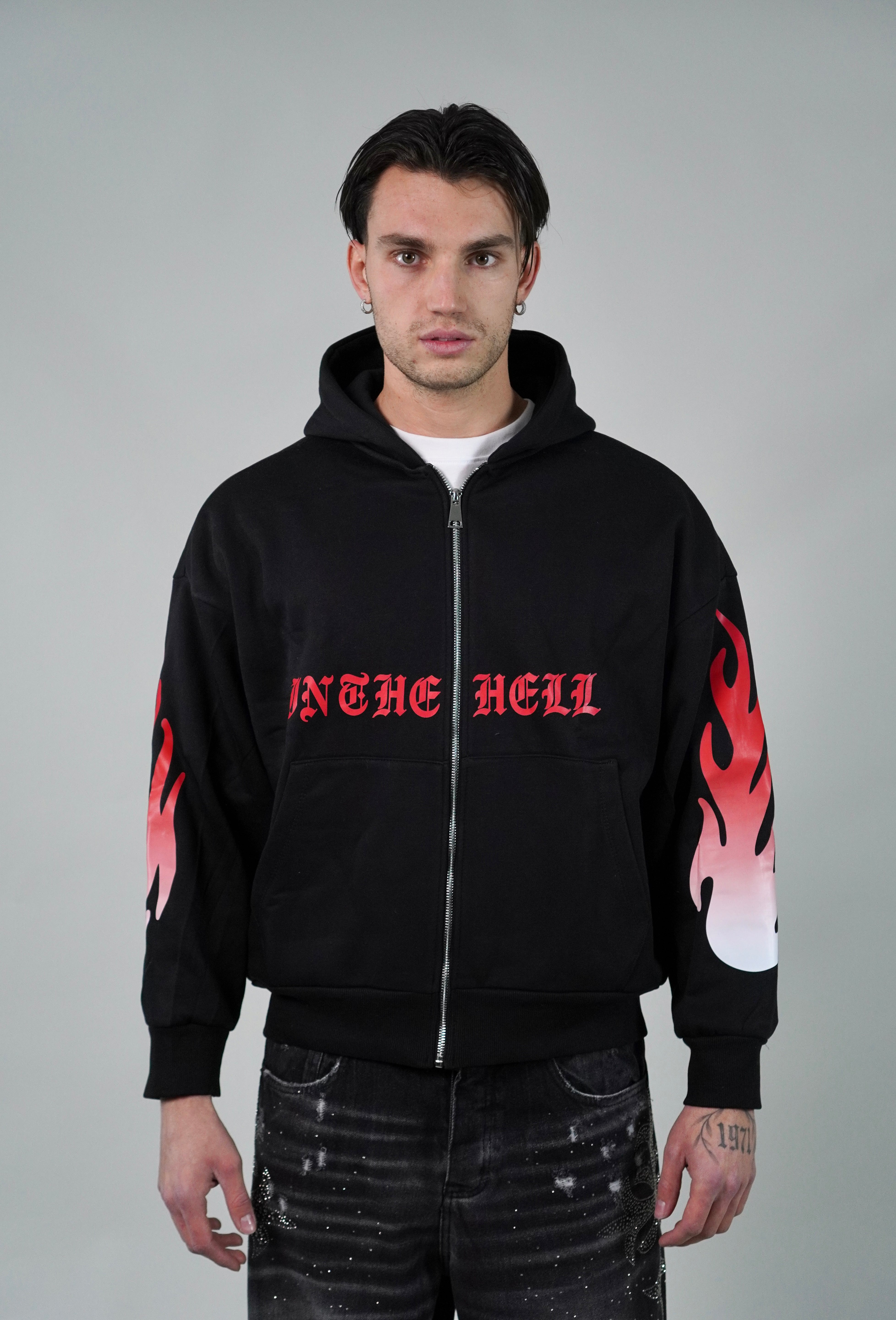Hoodie Flame Black