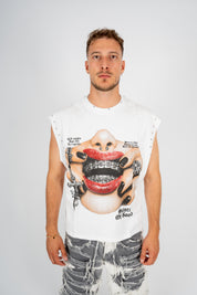 T-Shirt Smanicata Iron Mouth White