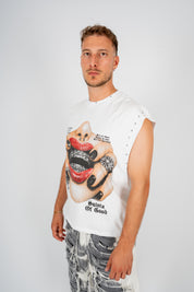 T-Shirt Smanicata Iron Mouth White