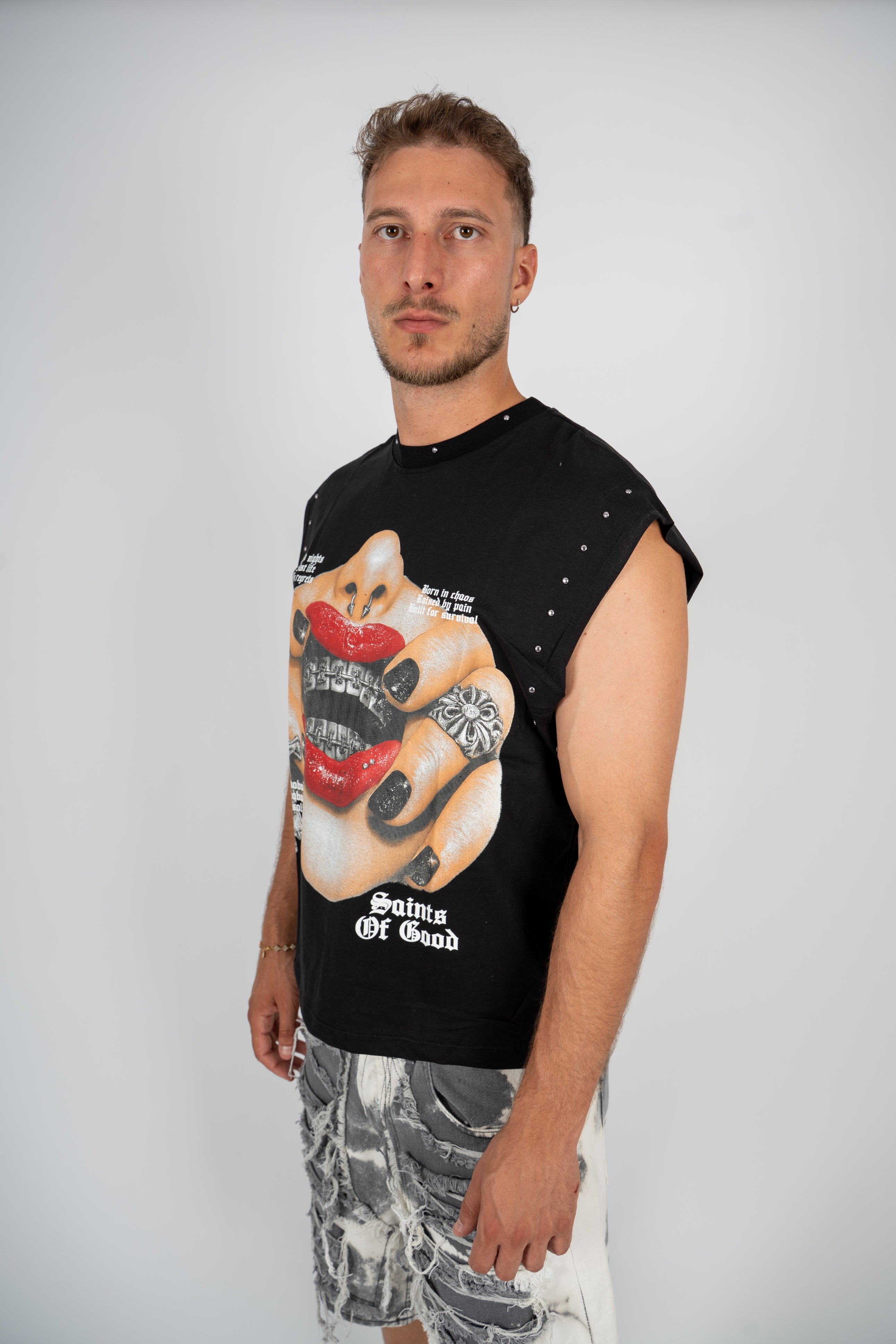 T-Shirt Smanicata Iron Mouth Black