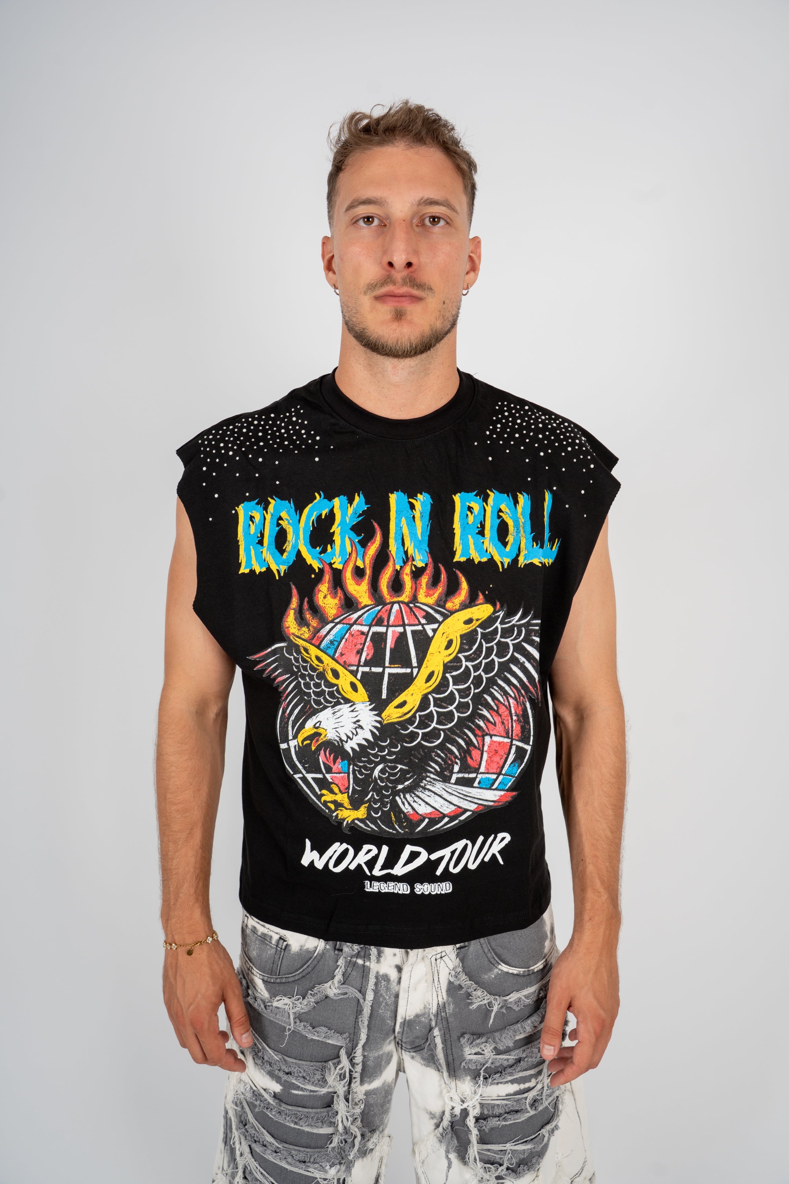 T-Shirt Smanicata Rock N'Roll