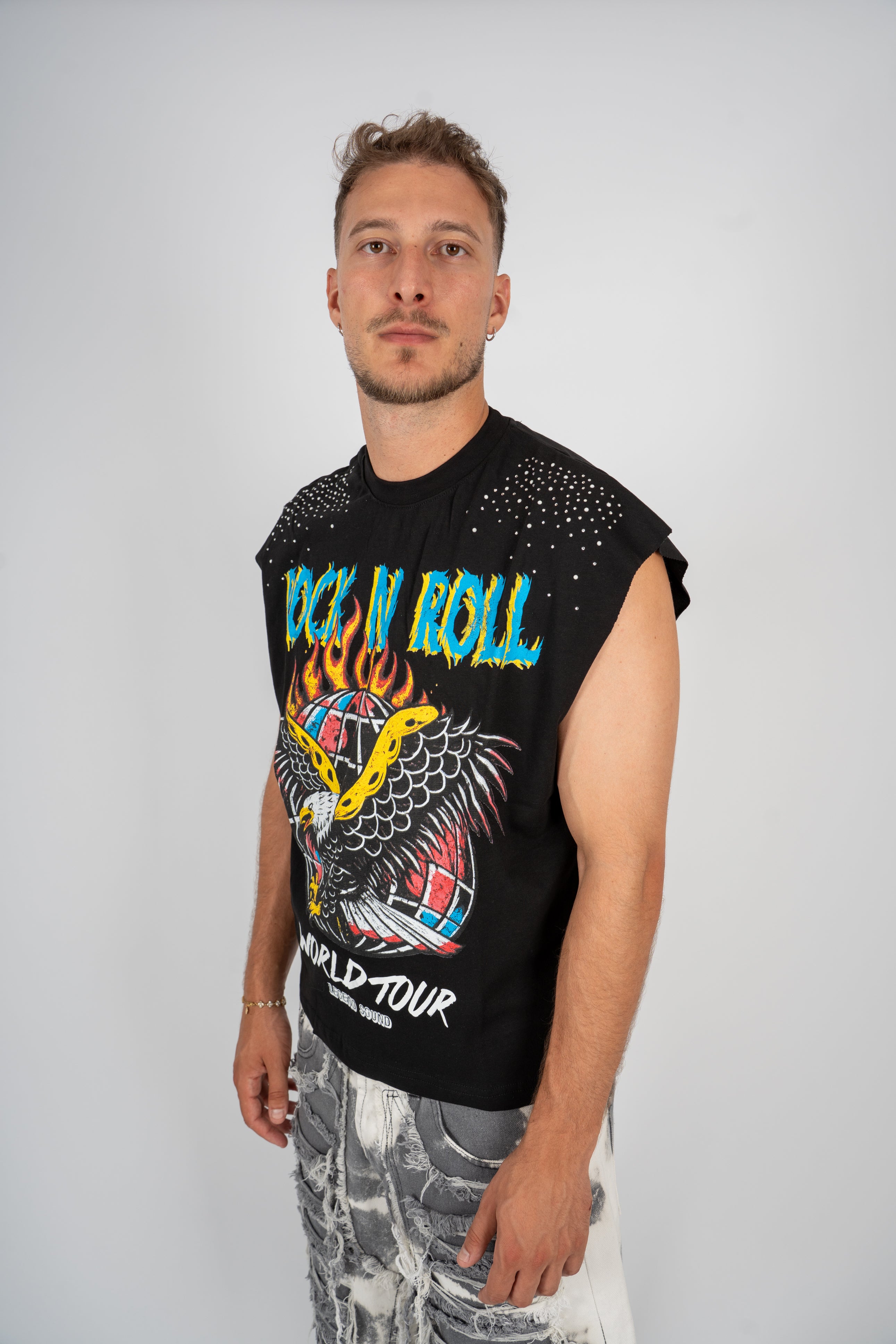 T-Shirt Smanicata Rock N'Roll