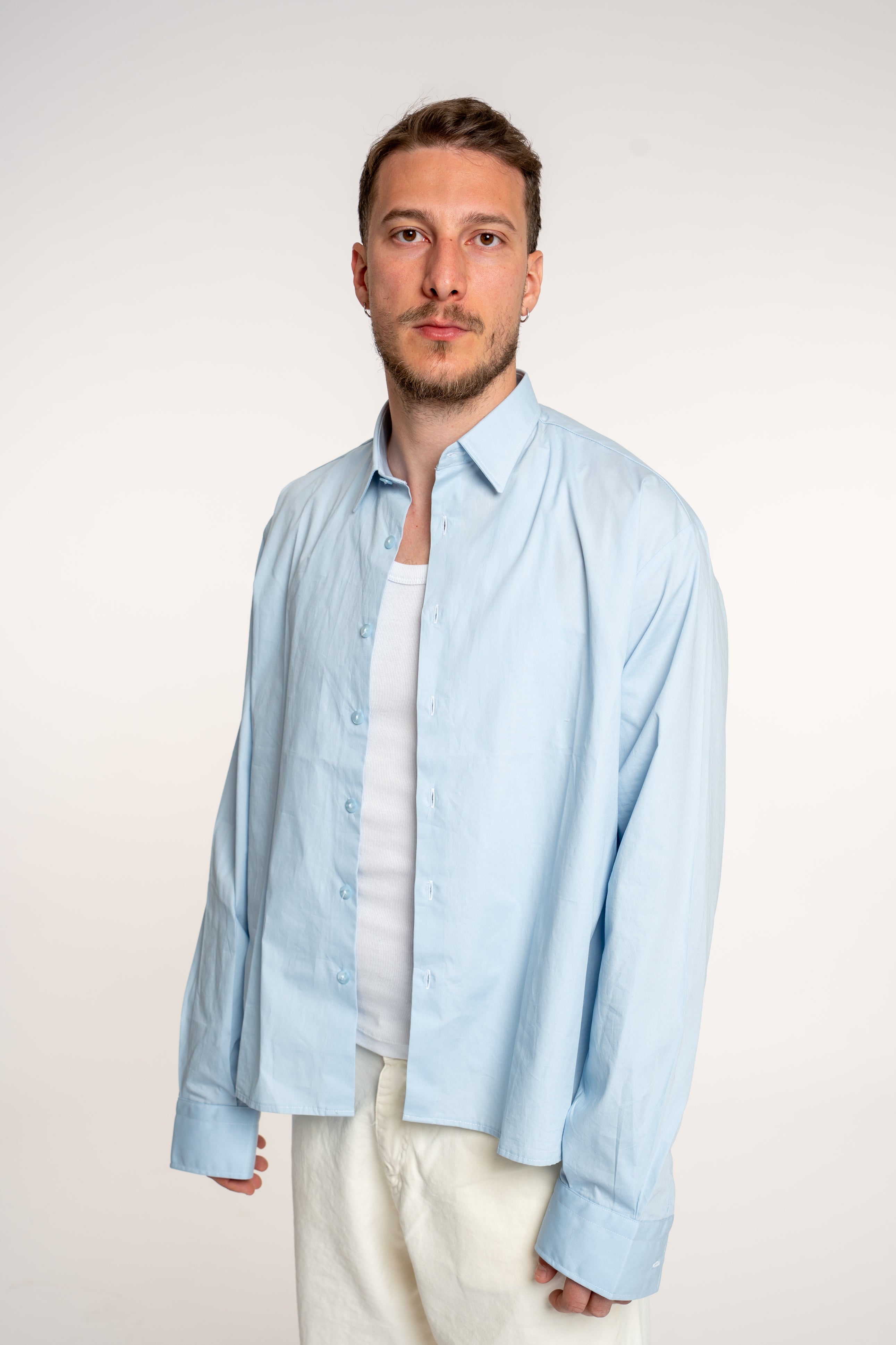 Camicia Essential Crop Sky