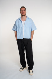 Camicia Corta Righe Sky