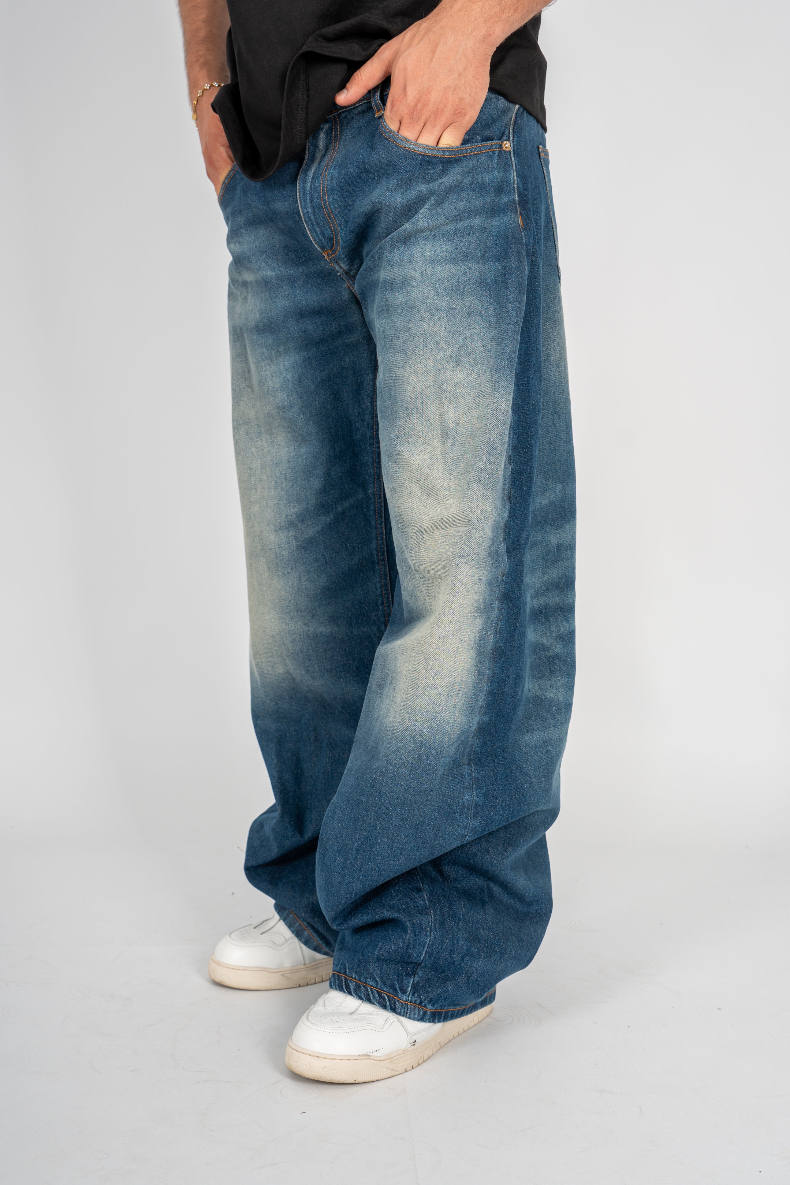 Jeans Balloon Washed Dark Blue