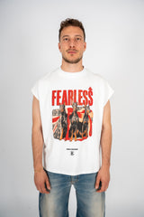 T-Shirt Smanicata Fearless White