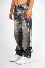 Jeans Baggy TieDye Grey
