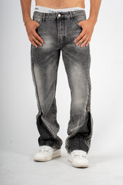 Jeans Flare Zip Swarovski
