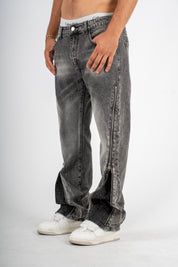 Jeans Flare Zip Swarovski