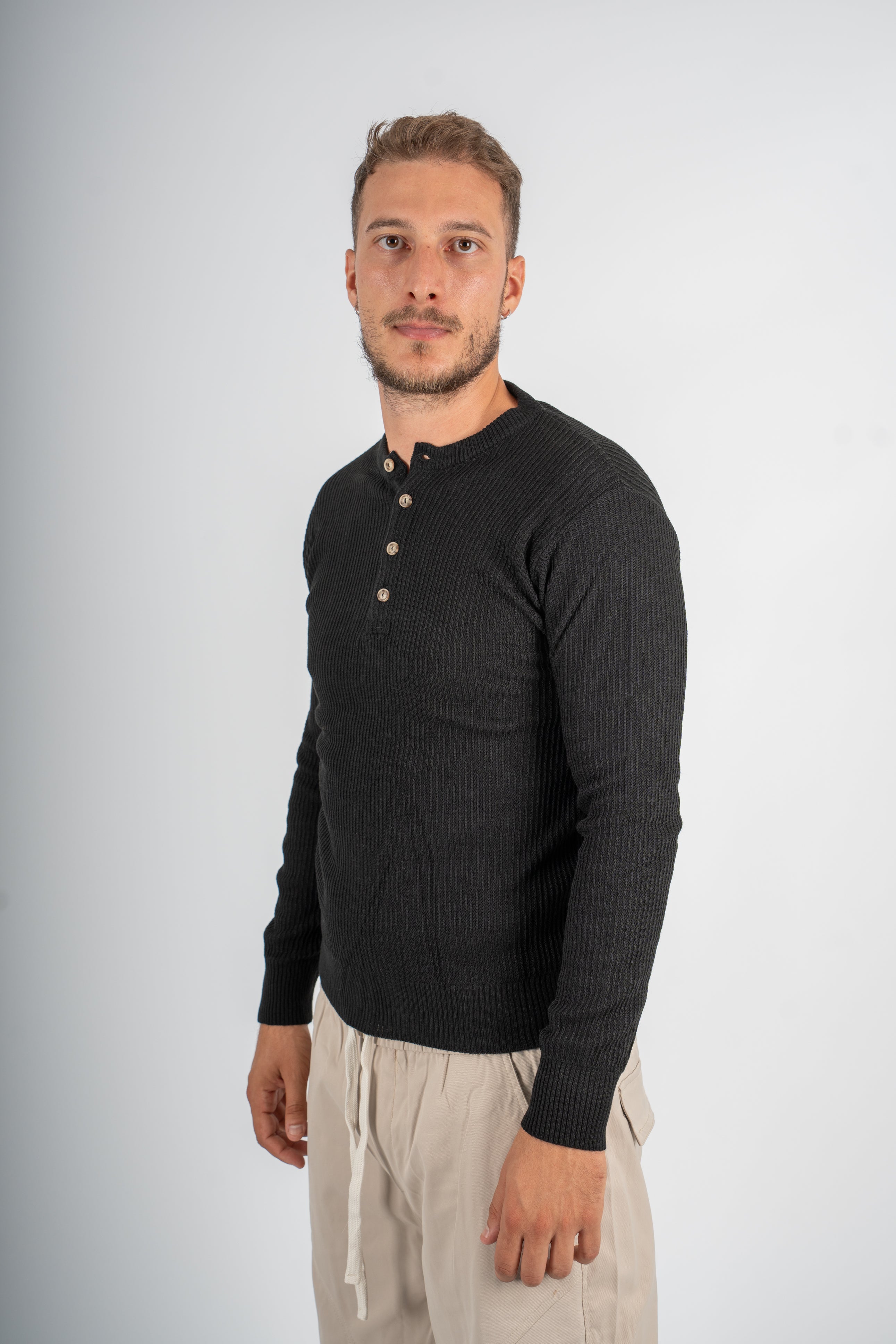 T-Shirt Serafino 4 Bottoni