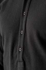 Maglia Serafino 5 Bottoni Black