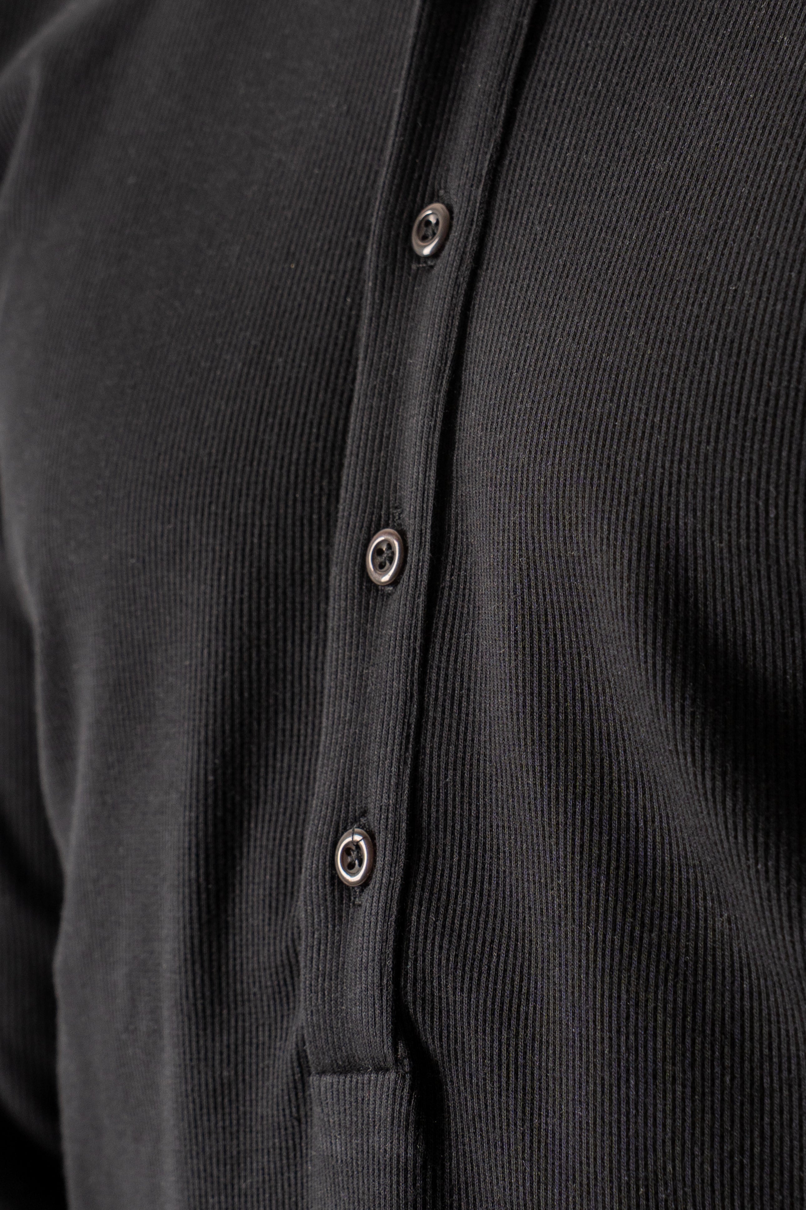 Maglia Serafino 5 Bottoni Black