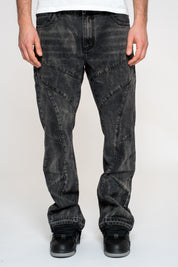Jeans Flare Washed Grey