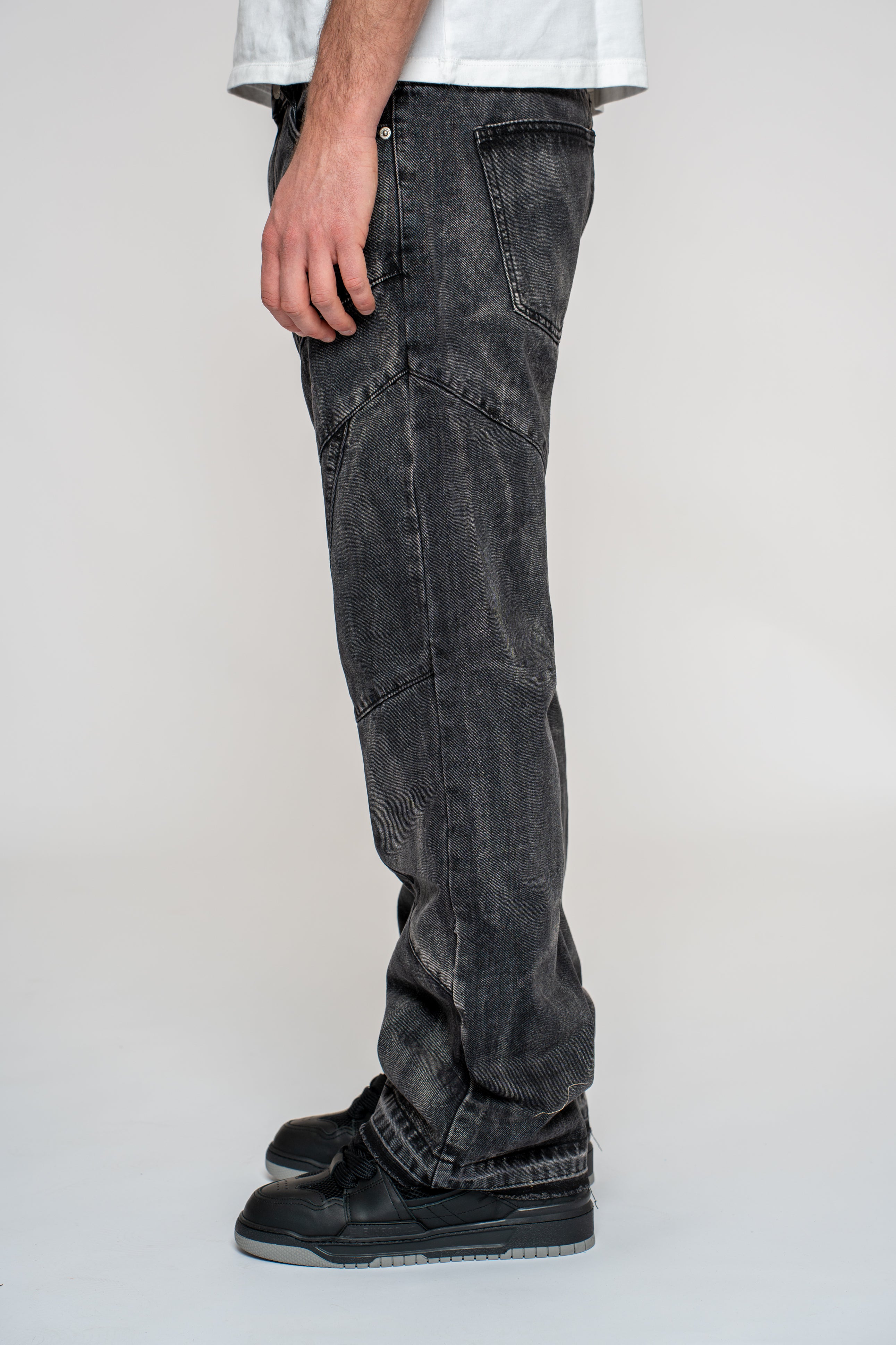 Jeans Flare Washed Grey