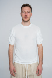 Polo in Maglia Girocollo White