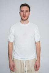 Polo in Maglia Girocollo White