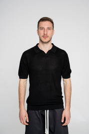 Polo Senza Bottoni Black