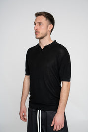 Polo Senza Bottoni Black