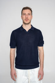 Polo Senza Bottoni Navy
