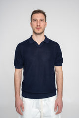 Polo Senza Bottoni Navy