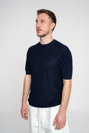 Polo in Maglia Girocollo Navy