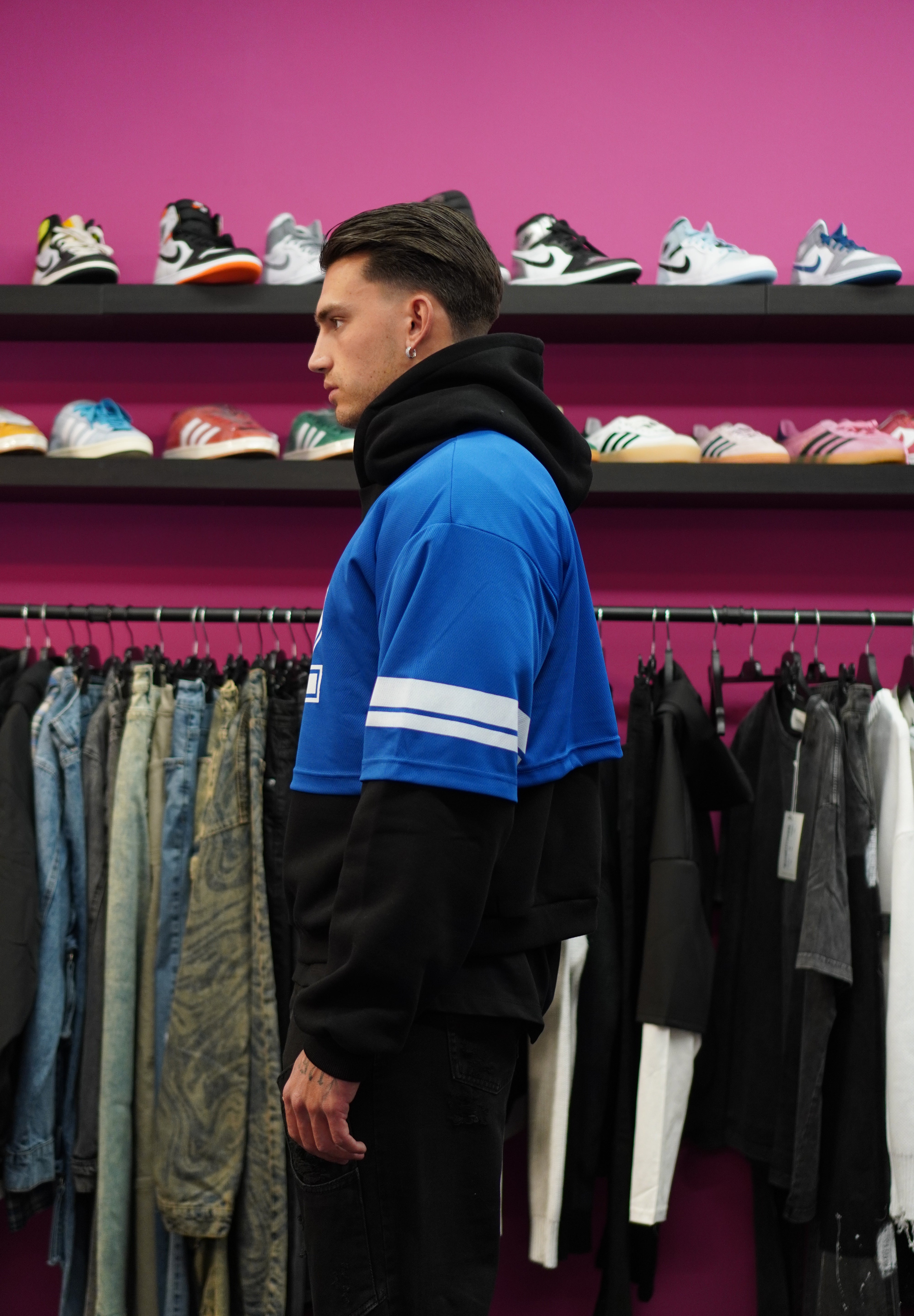 Hoodie Football Blue