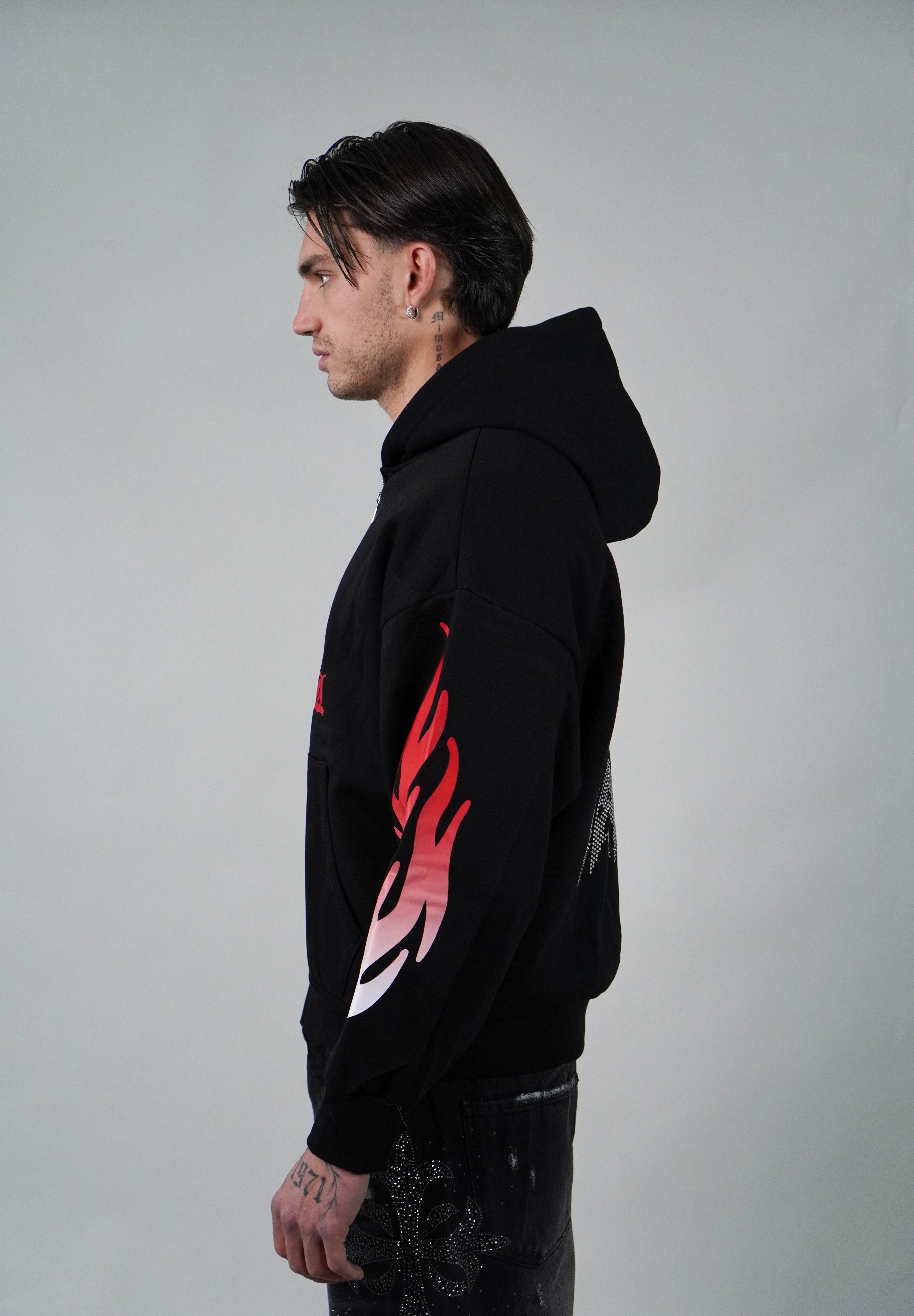 Hoodie Flame Black
