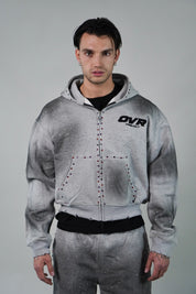 OVR Hoodie Rhinestone Grey