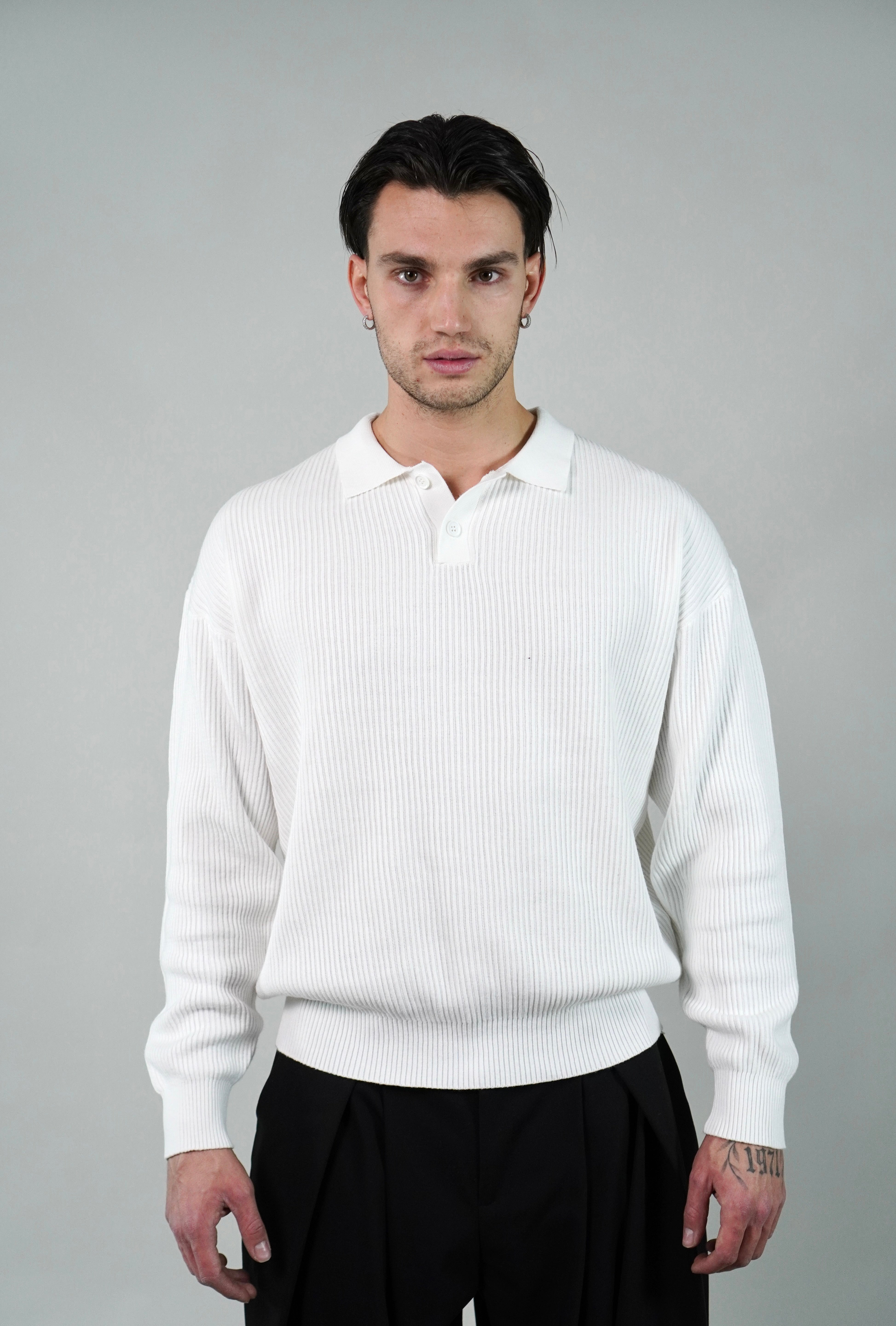 Polo a costine White