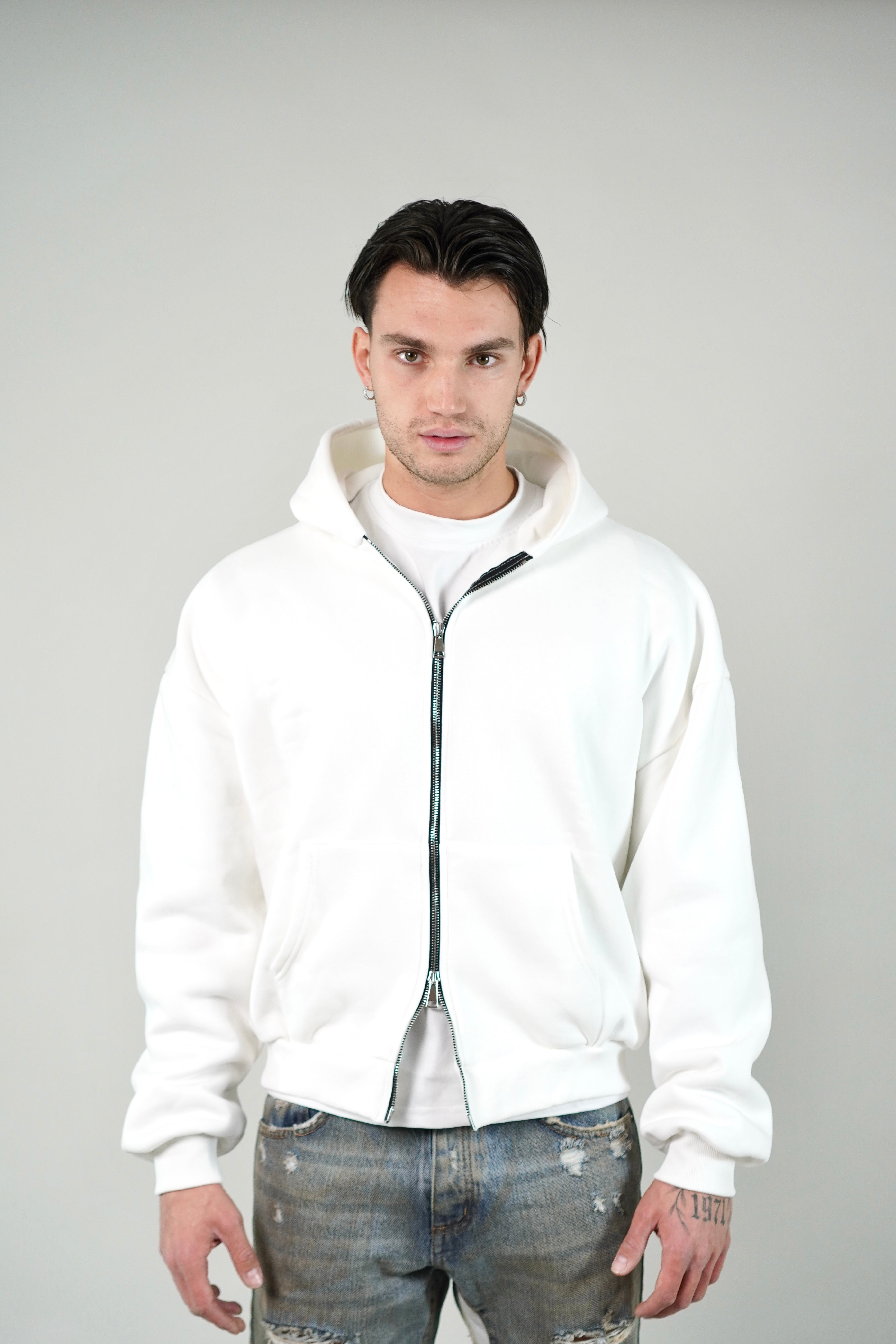 Hoodie Zip White