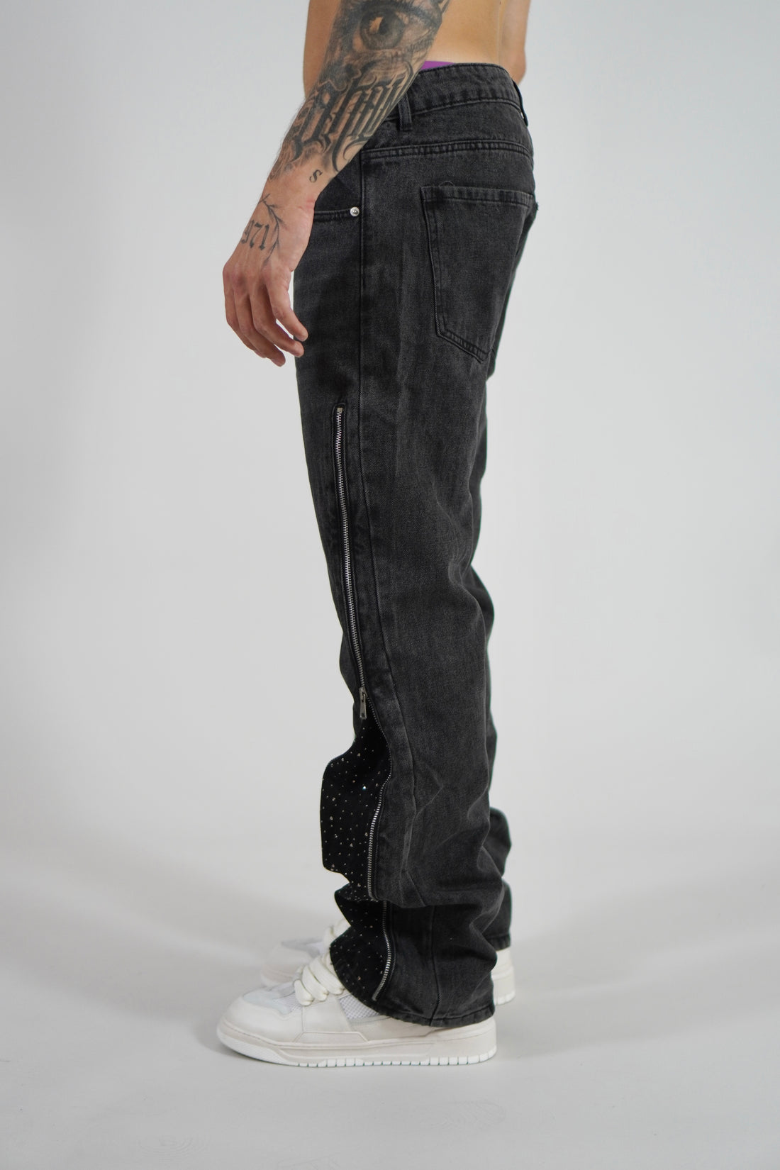 Jeans Flare Swarovsky Blk