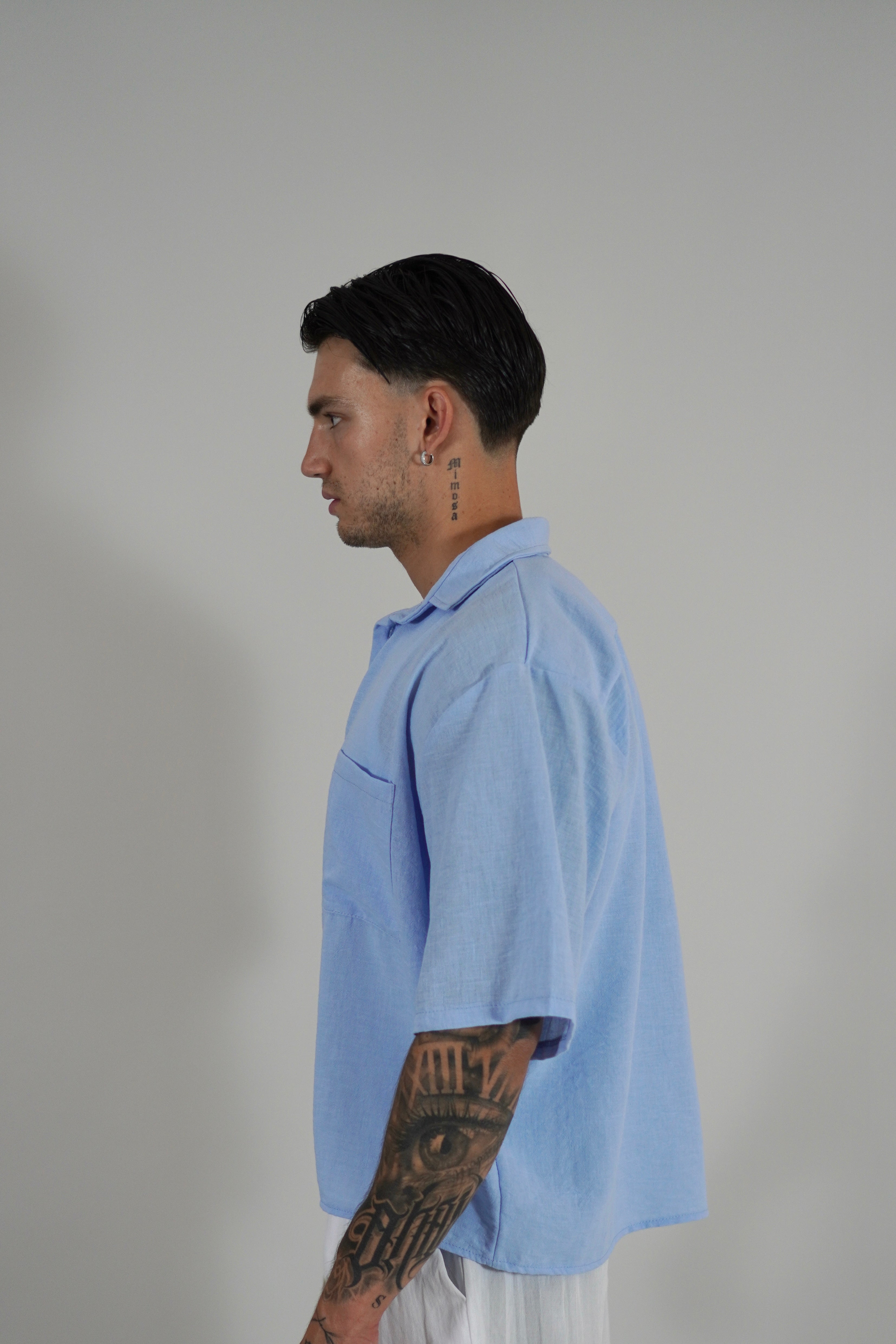 Camicia Simil Lino Sky