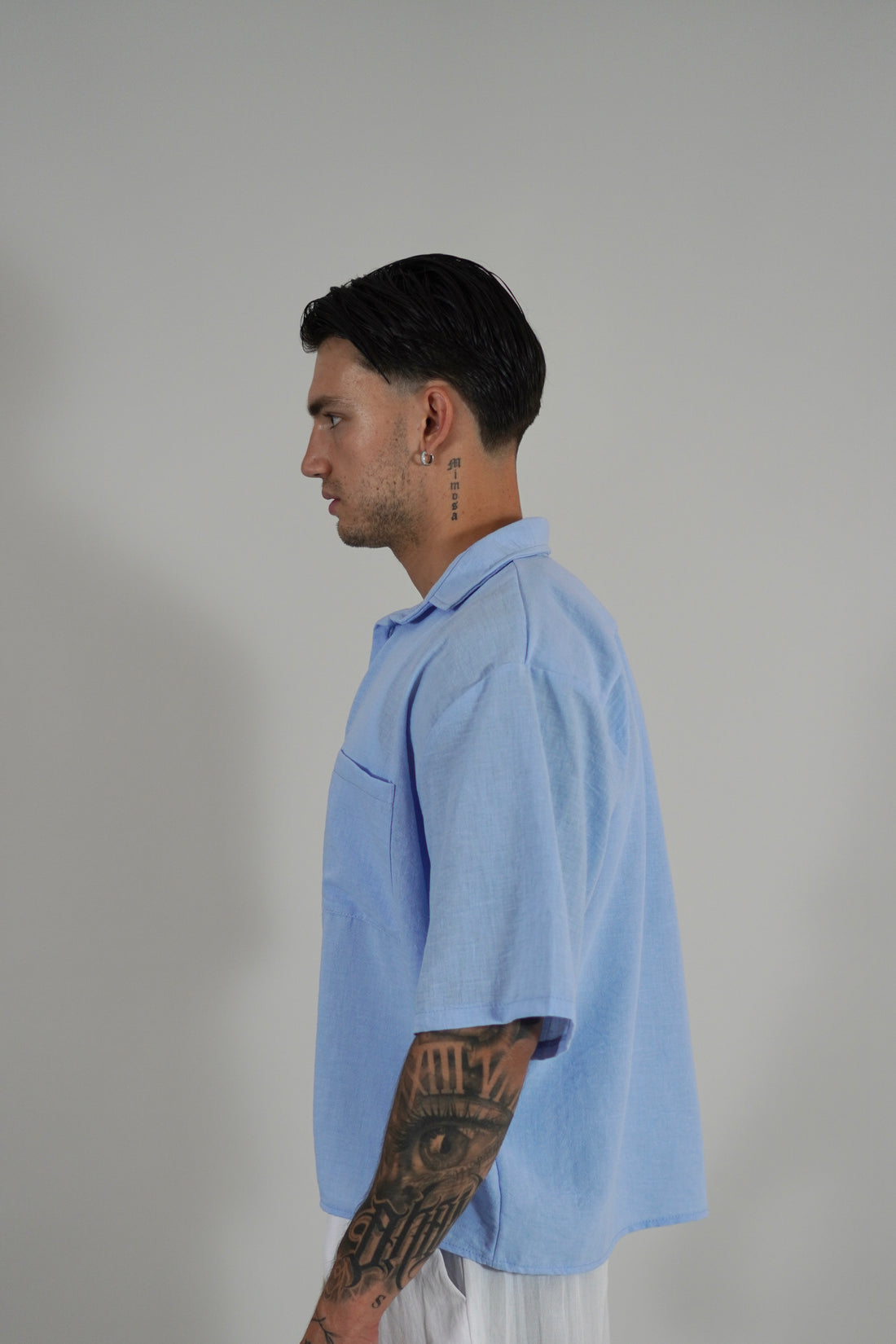 Camicia Simil Lino Sky